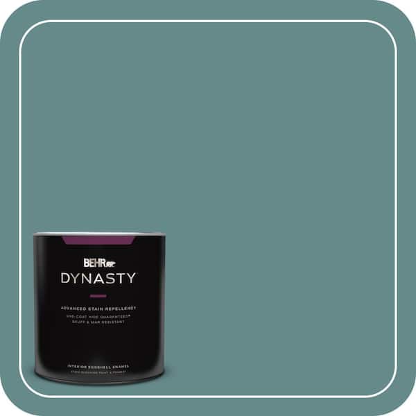BEHR DYNASTY 1 qt. #S440-5 Tasmanian Sea One-Coat Hide Eggshell Enamel Interior Stain-Blocking Paint and Primer