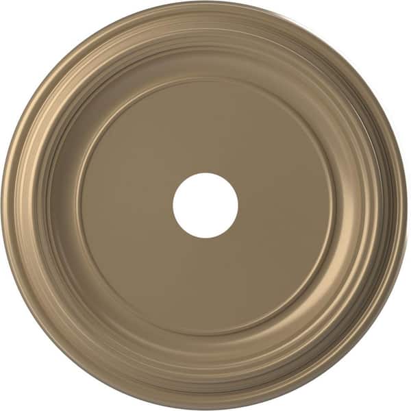Ekena Millwork 22" O.D. x 3-1/2" I.D. x 1-1/2" P Traditional Thermoformed PVC Ceiling Medallion in Universal Metallic Champagne Mist