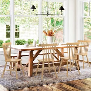 Windsor Natural Solid Wood Dining Chairs for Kitchen and Dining Room (Set of 4)