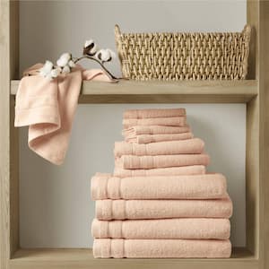 400GSM Essential Bundle 12-Piece Blush Cotton Bath Towel Set