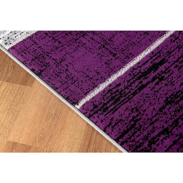Verena Purple Geometric 4 ft. x 6 ft. Area Rug