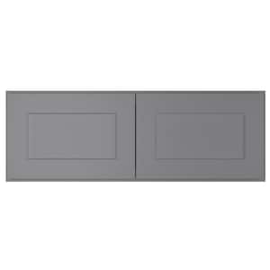 36 in. W x 12 in. D x 12 in. H in Shaker Gray Plywood Ready to Assemble Wall Cabinet 2-Doors Kitchen Cabinet