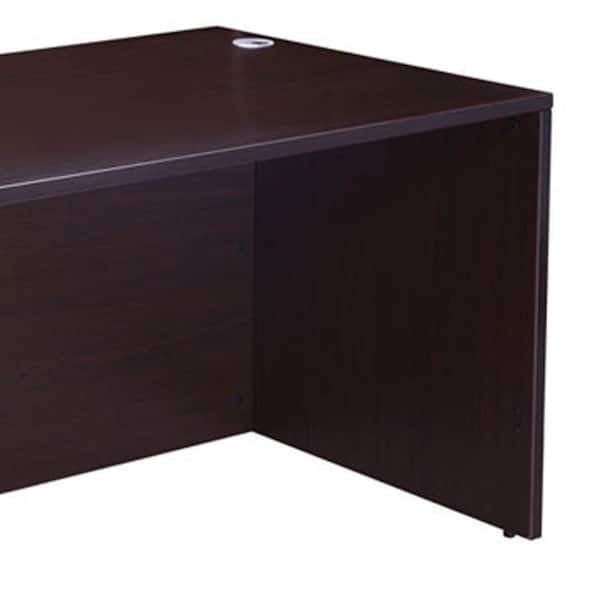 Benjara Nea 30 in. Rectangle Mocha Brown Wood Office Desk BM340736