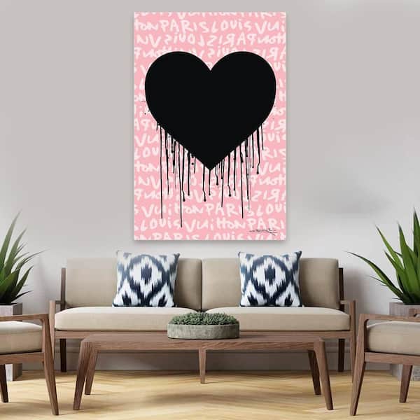VENICE BEACH Collections Fashion Dripping Heart by Fairchild Paris 1-Piece Unframed Abstract Poster Art Print 20 in. x 30 in.