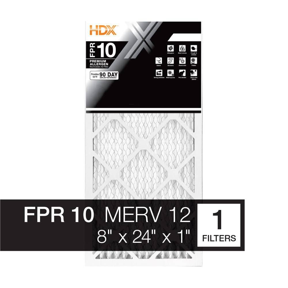 HDX 8 in. x 24 in. x 1 in. Premium Pleated Air Filter FPR 10, MERV