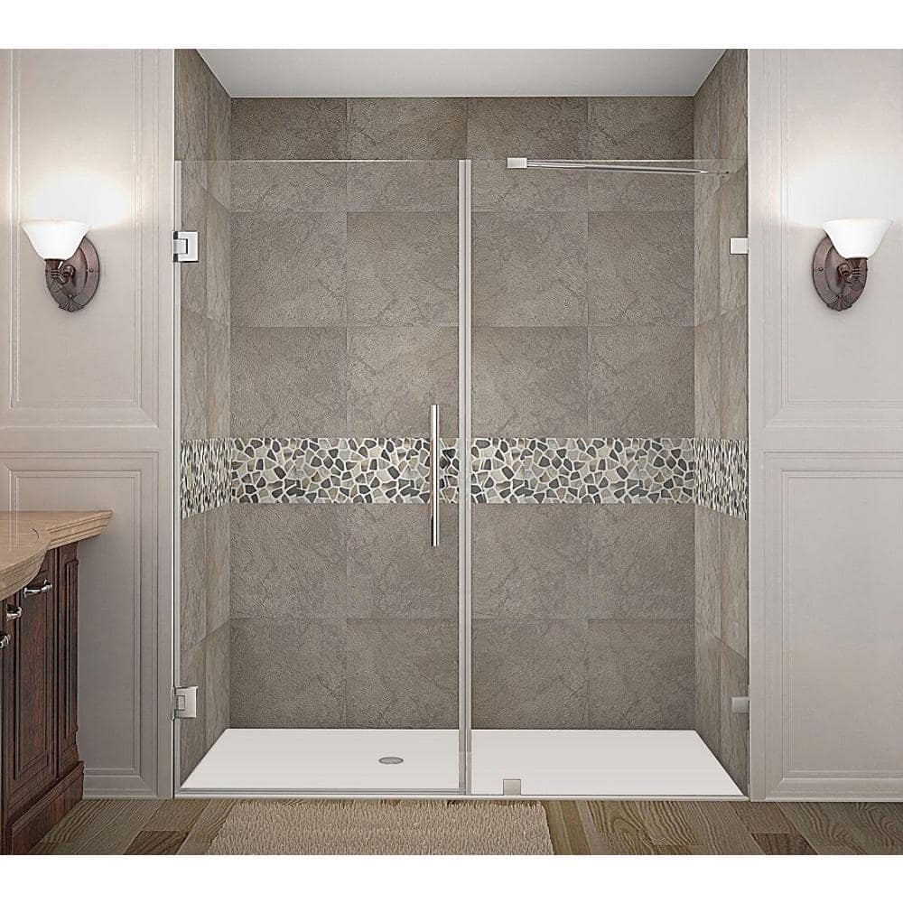 Nautis 72" Frameless Clear Glass Hinged Shower Door