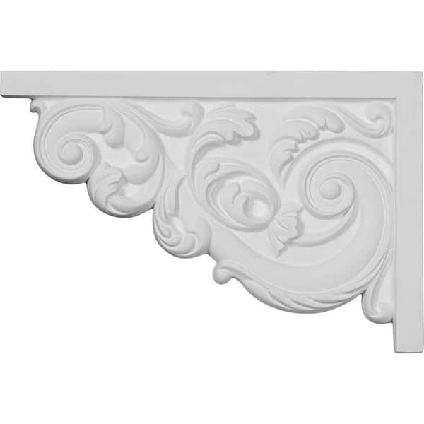 Ekena Millwork 5/8 in. x 11-3/8 in. x 7-5/8 in. Polyurethane Left Large Ashford Stair Bracket Moulding