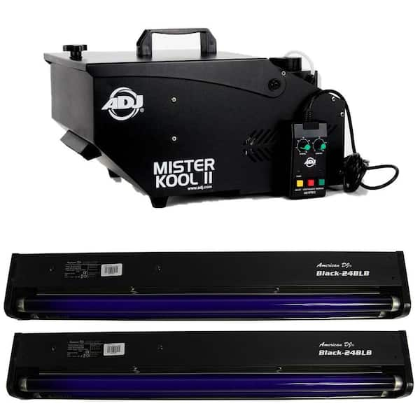 AMERICAN DJ Smoke Fog Machine and 24 in. 20-Watt Black Light (2-Pack)