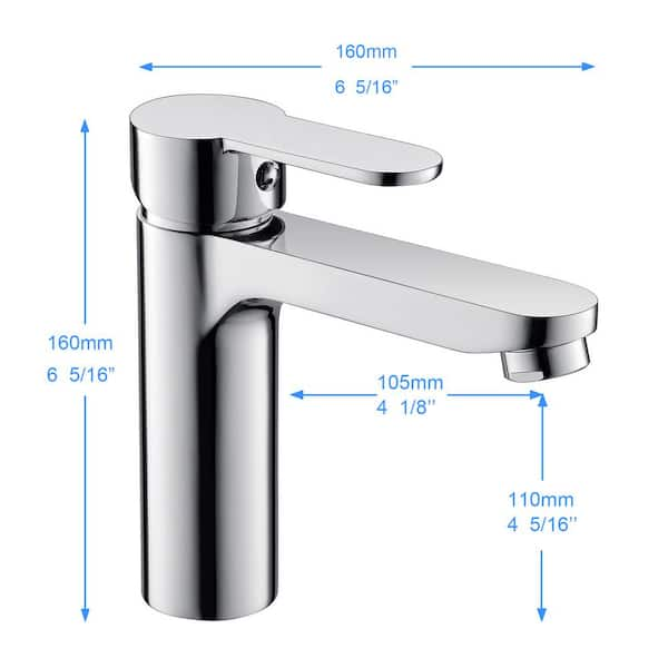 Single-Handle Single-Hole Bathroom Faucet in Chrome