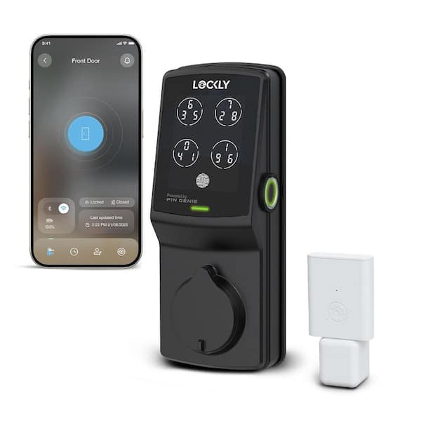 Secure Pro Matte Black Deadbolt WiFi Smart Lock with 3D Fingerprint, Hack-proof Keypad, Mobile app, Alexa/Hey Google