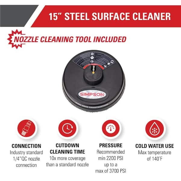 Universal 15 in. Surface Cleaner for Cold Water Pressure Washers Rated Up To 3700 PSI