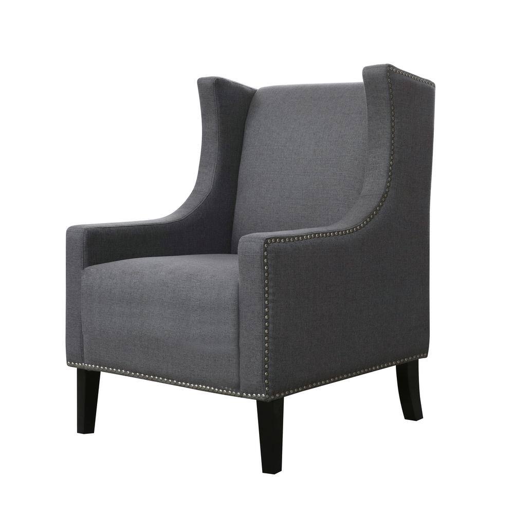 grey nailhead accent chair