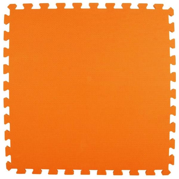 Greatmats Premium Orange 24 in. x 24 in. x 5/8 in. Foam Interlocking