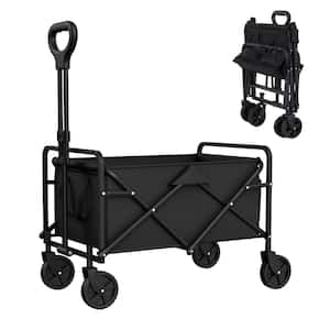 5.3 cu. ft. Oxford Polypropylene Garden Cart Foldable Utility Grocery Wagon Adjustable Height