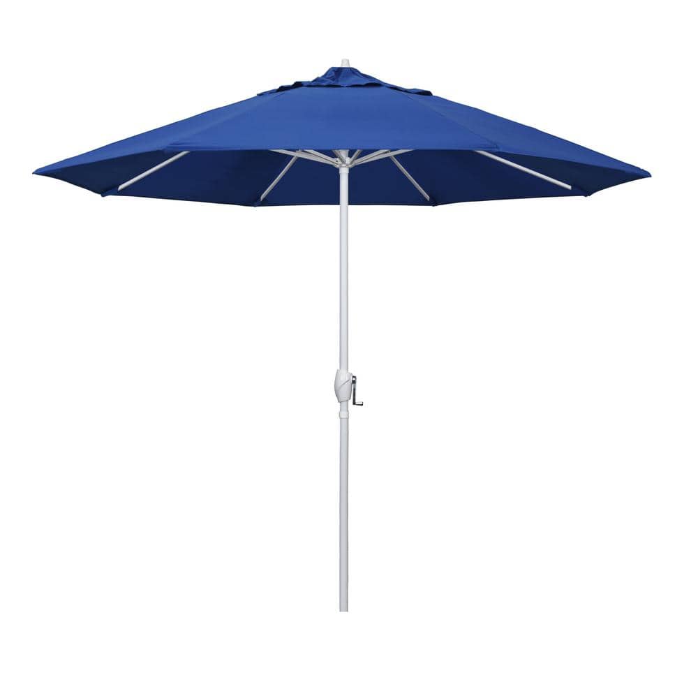 9 ft. Matted White Aluminum Market Patio Umbrella Auto Tilt in Pacific Blue Pacifica price history on PriceWatchPro