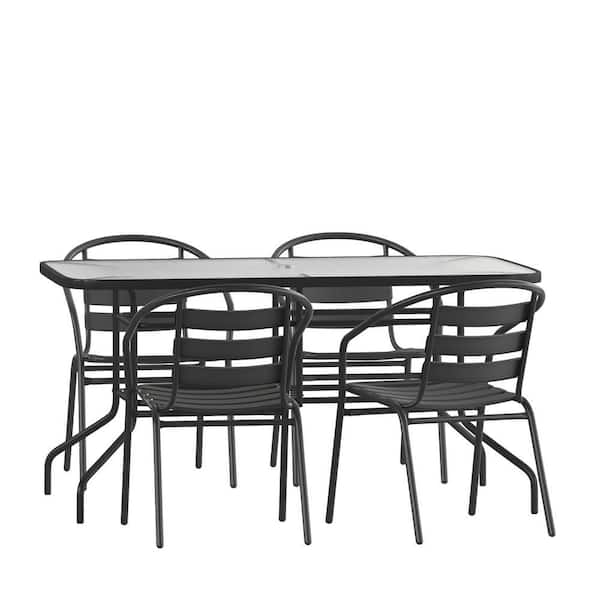 Carnegy Avenue 5-Piece Metal Rectangular Outdoor Dining Set