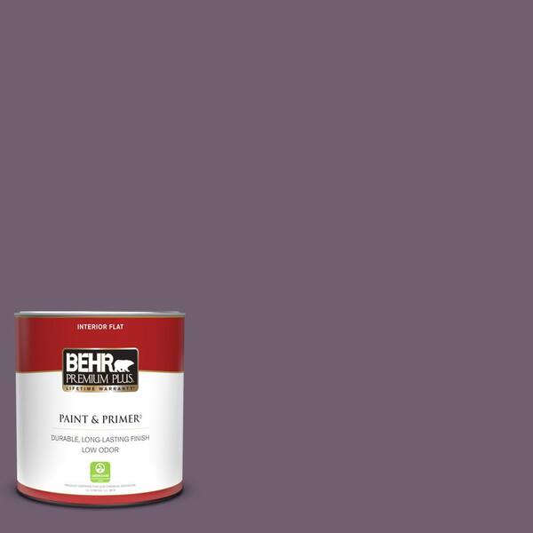 BEHR PREMIUM PLUS 1 qt. S1006 Blackberry Jam Flat Low Odor Interior