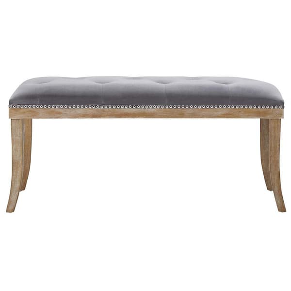 MODWAY Expression Gray Velvet Bench