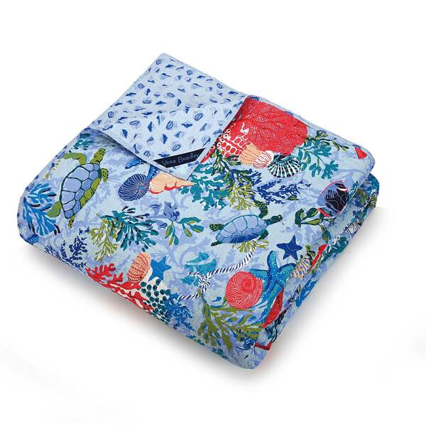 Vera Bradley Shore Thing Blue King Cotton Quilt A035518BLNFE The