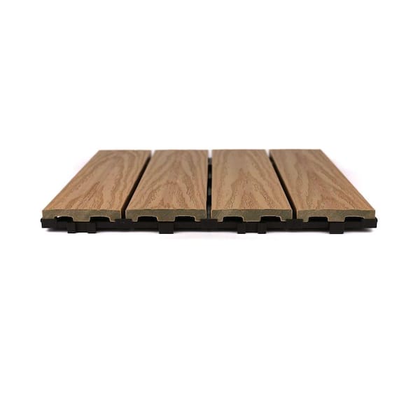 UltraShield Naturale 1 ft. x 1 ft. Quick Deck Outdoor Composite Deck Tile in Canadian Maple (10 sq. ft. per box)