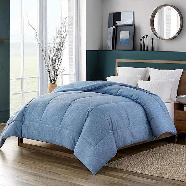 swift home Queen Size All Season Ultra Soft Down Alternative Single Comforter, Light Indigo