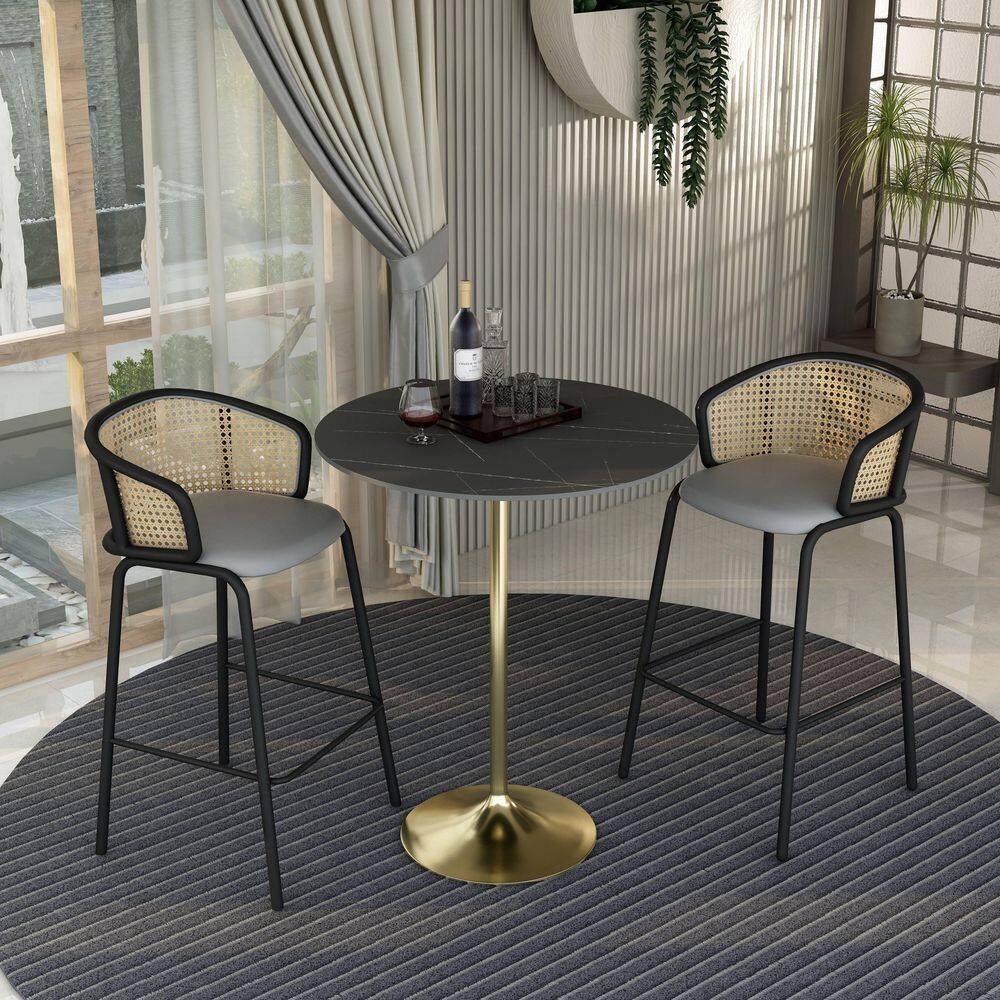 LeisureMod Verve 36 in. Bar Height Dining Table with Sintered Stone Top ...