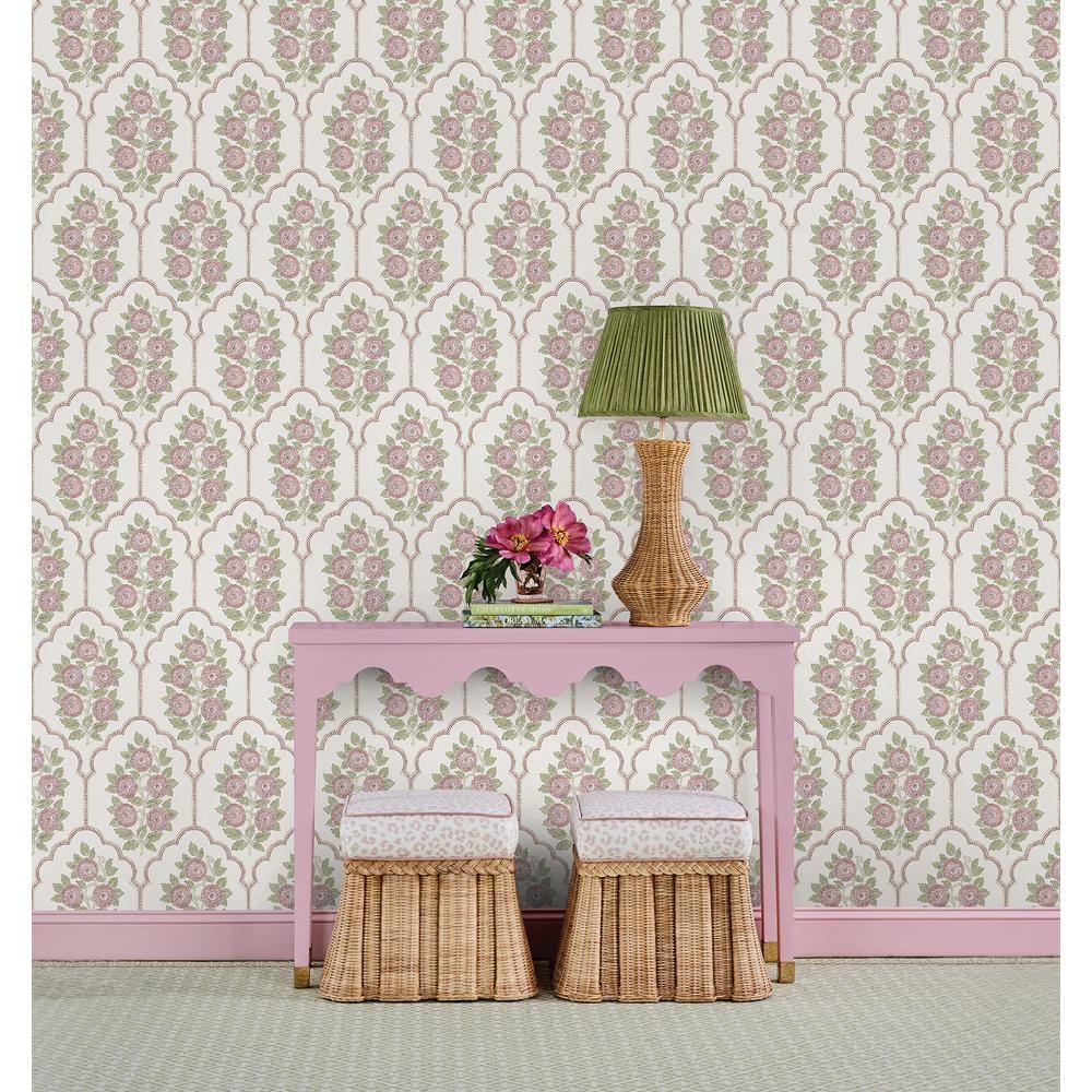 Rose Pink Floral Bazaar Peel and Stick Wallpaper Roll
