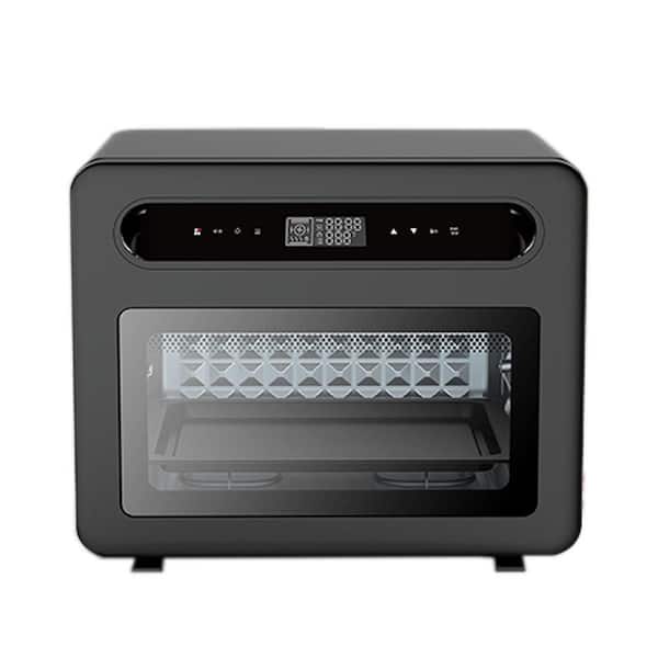 COOLSHARK 26 Qt. Electric Outdoor Pizza Oven 6-Slice Extra Wide Convection Toaster Oven with 50 Cooking Presets, Black