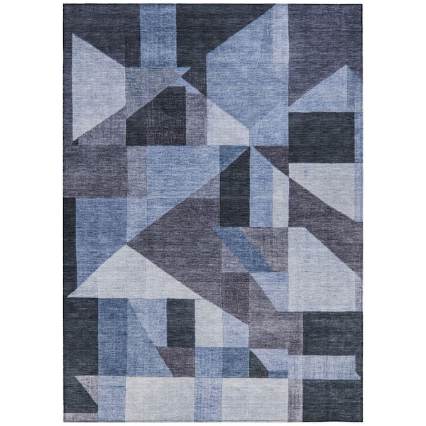 Chantille Machine Washable Indoor/Outdoor Abstract ACN2365 Blue 8 ft. x 10 ft. Area Rug