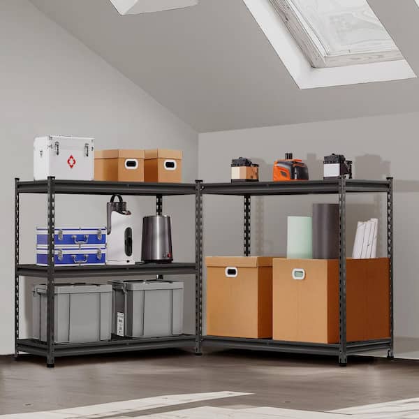 5-Tier Heavy Duty Storage Shelves, 2000 lbs., Adjustable Steel Garage Shelving 16 x 36 x 72 in. for Kitchen, Black