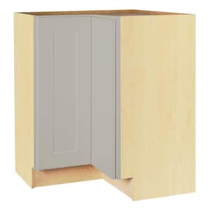 Shaker Dove Gray Stock Assembled Lazy Susan Corner Base Kitchen Cabinet (28.5 in. x 34.5 in. x 16.5 in.)