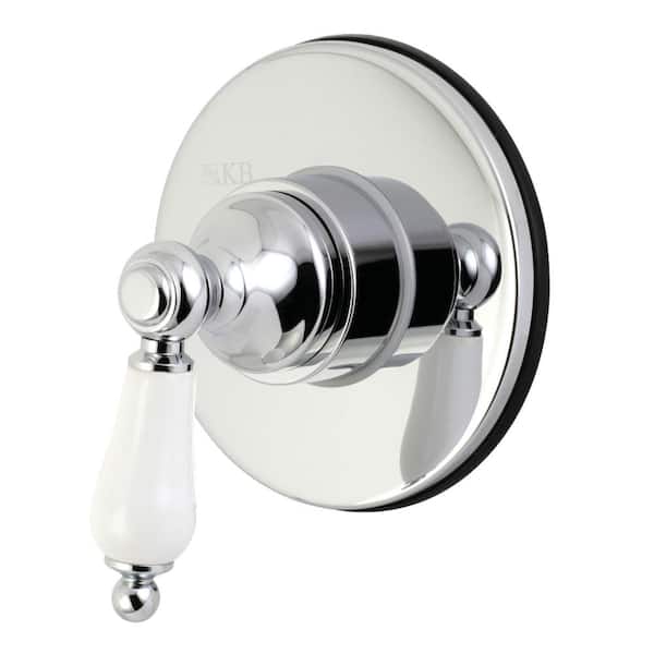 Single-Handle 1-Hole Wall Mount Three-Way Diverter Valve with Trim Kit in Polished Chrome