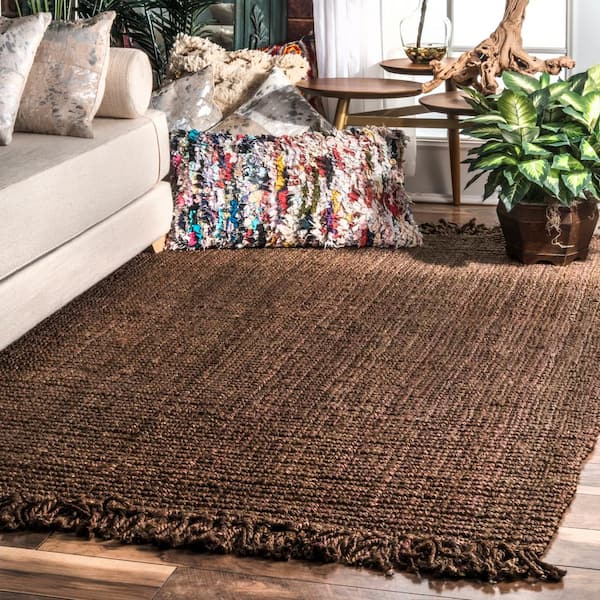 Natura Chunky Loop Jute Chocolate 6 ft. x 9 ft. Area Rug
