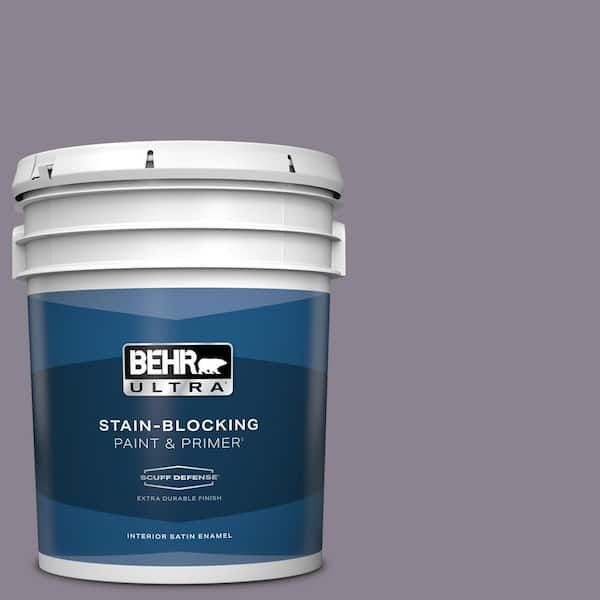 BEHR ULTRA 5 gal. #670F-5 Gothic Amethyst Extra Durable Satin Enamel Interior Paint & Primer