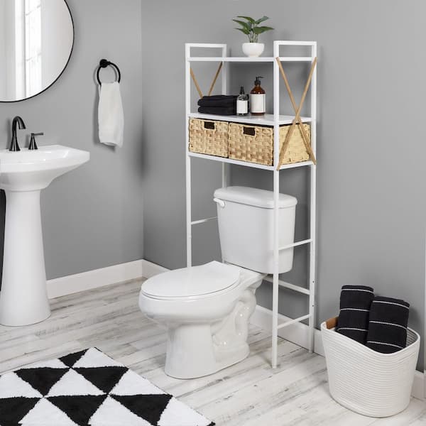 Over The Toilet Storage Rack with Basket and Drawer for Bathroom