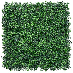 12-Piece Artificial Boxwood Panel UV Stable Faux Topiary Hedge Backdrop Grass Wall Indoor Outdoor Decor 20 in. x 20 in.