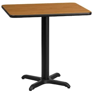 24 in. x 30 in. Rectangular Black and Natural Laminate Table Top with 22 in. x 22 in. Table Height Base