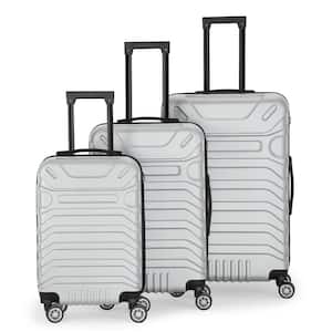 (20 in./24 in./28 in.) 3-Piece Silver Hardside Trolley with Spinner Wheels TSA Lock Lightweight Durable Luggage Set