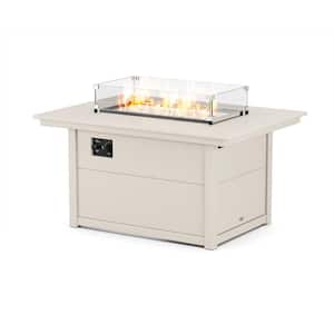 Sand Rectangle 34 in. x 46 in. HDPE Plastic Outdoor Fire Pit Table