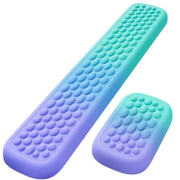 OBJLGEV Silky Memory Foam Wrist Rest for Keyboard and Mouse Ergonomic Typing Pain Relief Wrist Support Green Purple