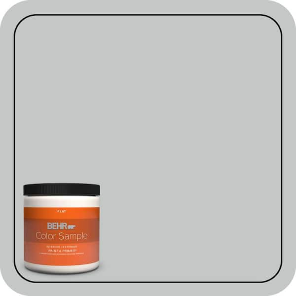 BEHR PREMIUM PLUS 8 oz. #N450-2 Zero Gravity Flat Interior/Exterior Paint & Primer Color Sample