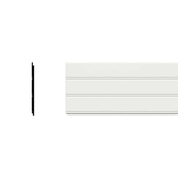7-3/8 in. x 3/8 in. x 96 in. Reversible Bead/Nickel Gap Wainscot Moulding, PVC