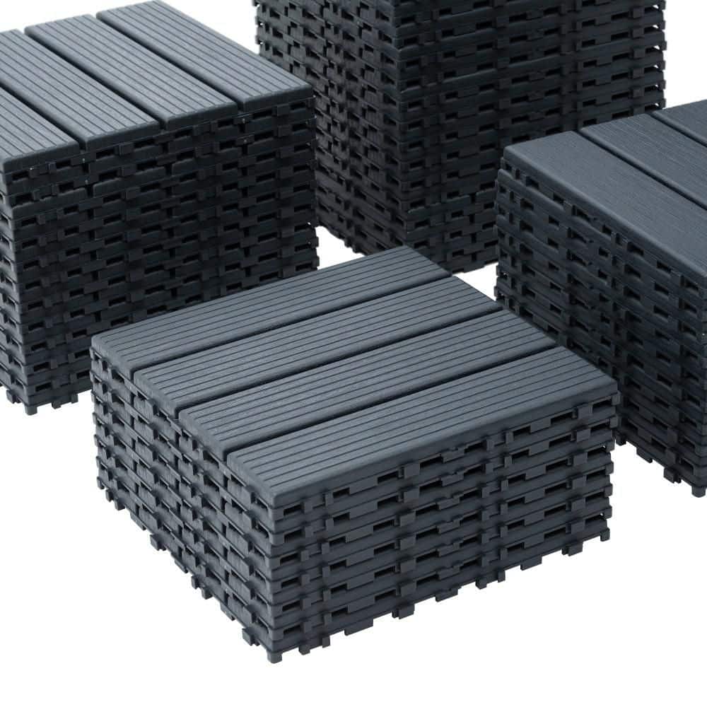 Plastic  Interlocking Floor Pavers 12 in. x 12 in. x 0.8 in. H Striped Patt
