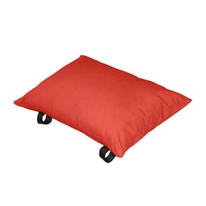 Polyester Cherry Red Solid Lumbar Outdoor Throw Pillow