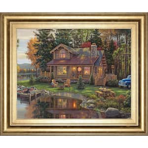 22 in. x 26 in. "Peace Like a River Cabin" by KIM NORLIEN Framed Printed Wall Art