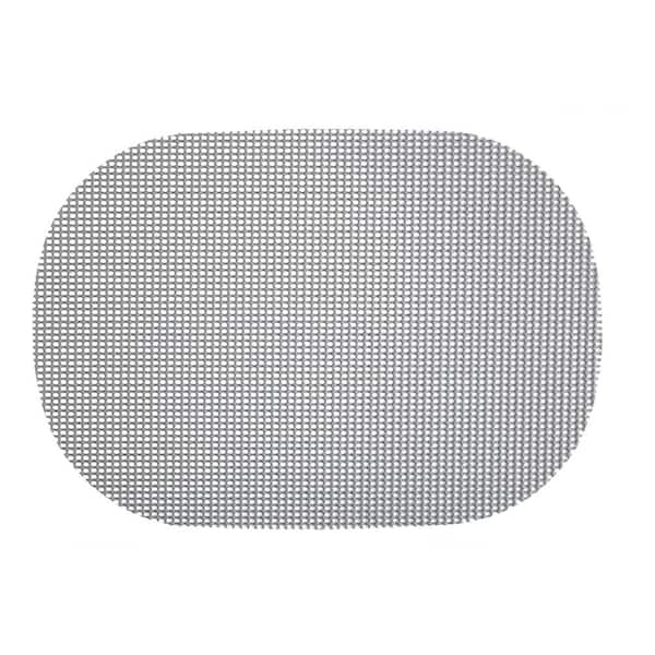 Kraftware Fishnet 17 in. x 12 in. Ultimate Gray PVC Covered Jute Oval Placemat (Set of 6)