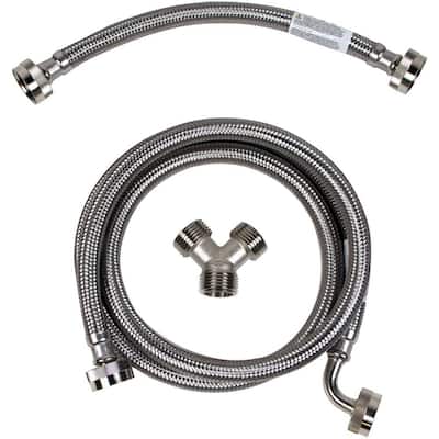 5 ft. Braided Stainless Steel Steam Dryer Installation Kit with Elbow