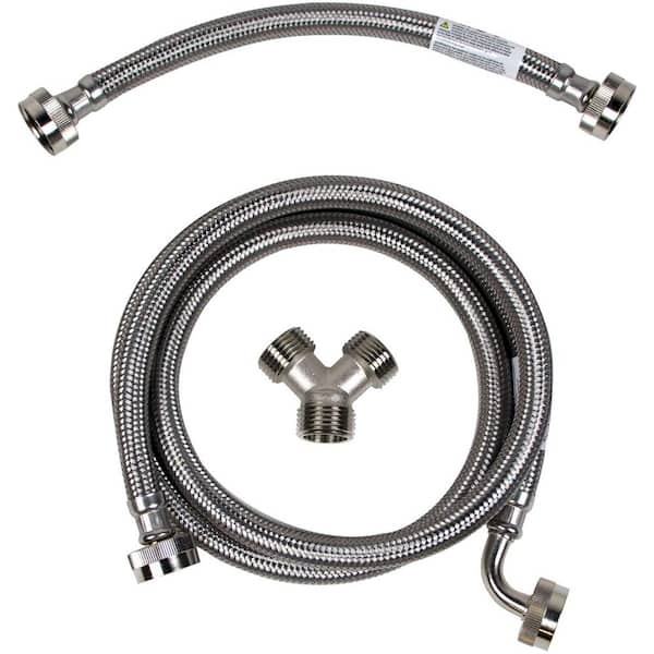 CERTIFIED APPLIANCE ACCESSORIES 5 ft. Braided Stainless Steel Steam Dryer Installation Kit with Elbow