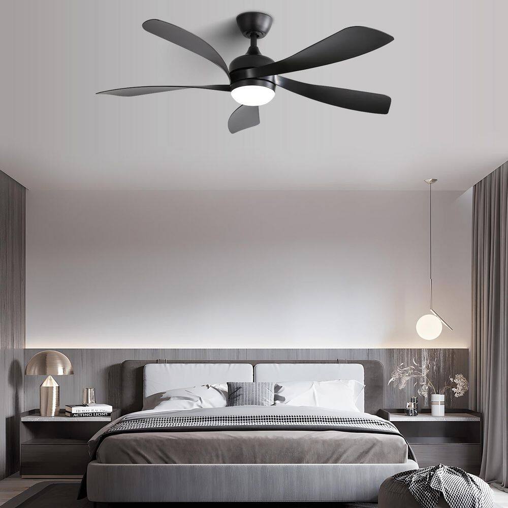 52 in. Smart Black Low Profile Standard Reversible Ceiling Fan with 3 Color Dimmable Integrated LED and Remote Control price history on PriceWatchPro