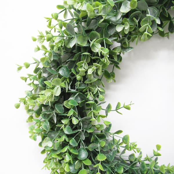 買取 京都 20 Inch Green Eucalyptus Wreath Artificial Hanging Greenery Wrea リース 